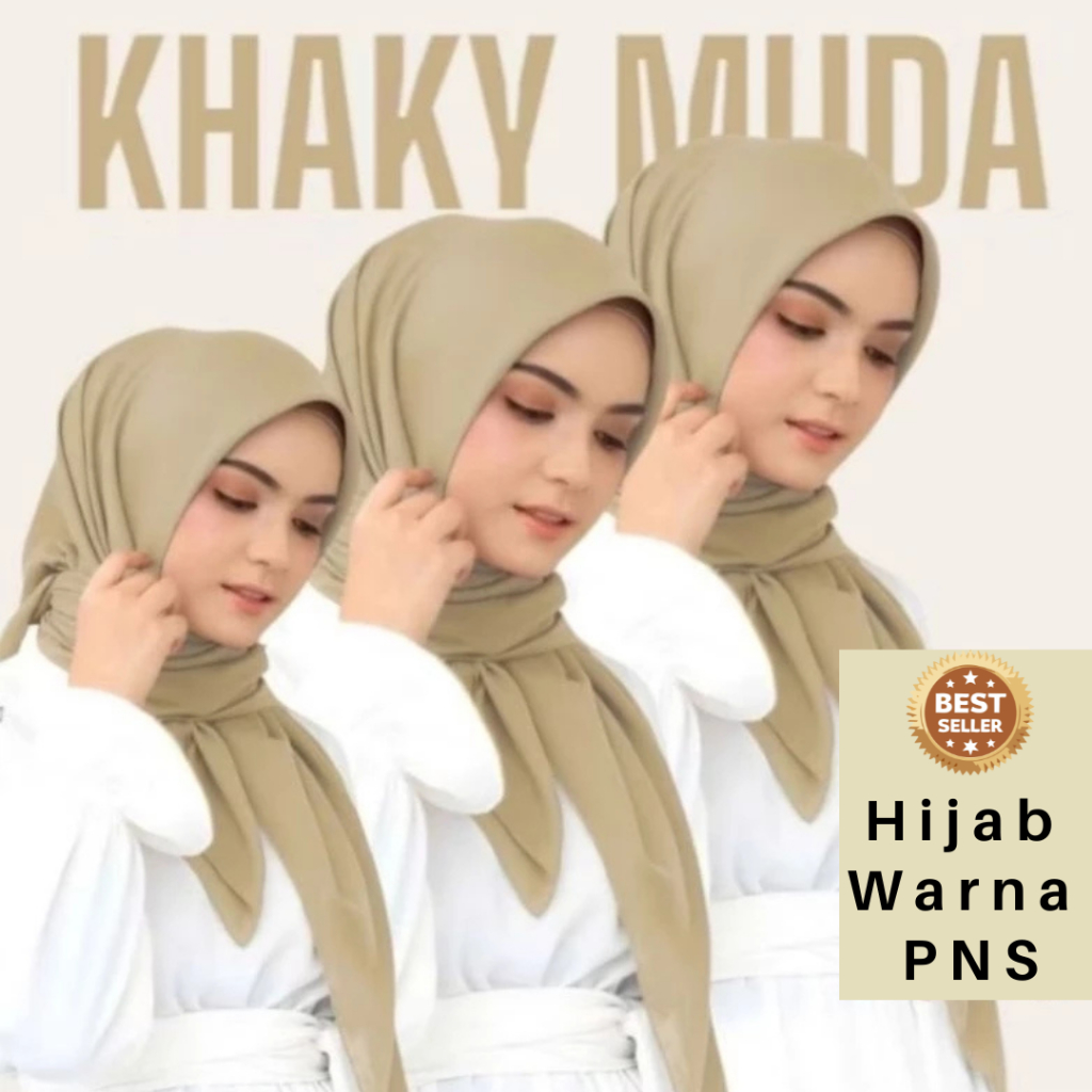 Paris Premium Jilbab Segiempat Warna Khaki Muda PNS