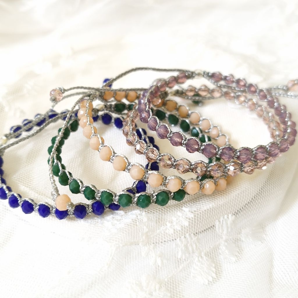 BALI 2 • CRYSTAL 4mm SAMAPURA | gelang macrame gelang Bali