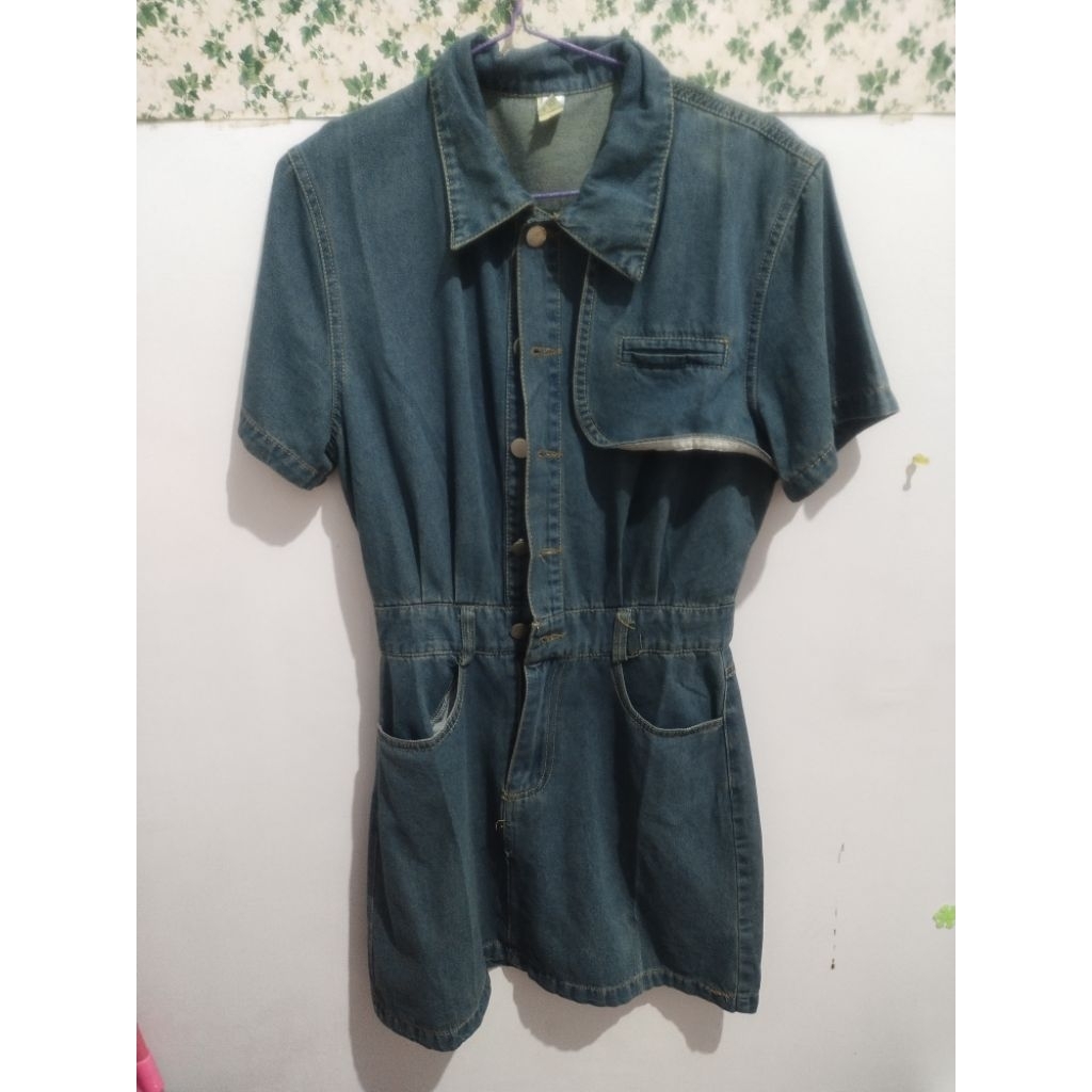 Dress Jeans wanita rok pendek jins baju cewek jalan