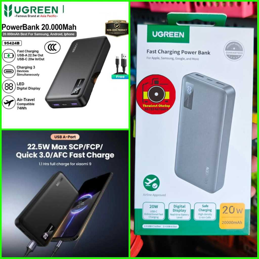 UGREEN Powerbank 20542 20000mAh 22.5W Putih
