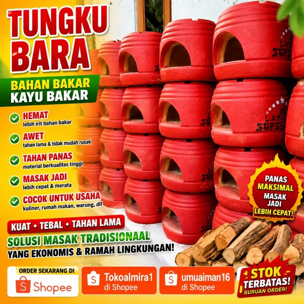 Tungku bara pawon kompor tanah liat