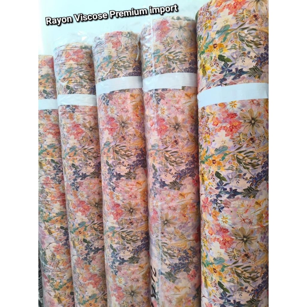 [ 0.5 Meter ] Kain Katun Rayon Motif Viscose Premium import Terbaru _Kain Rayon Eceran_Kain Rayon Pr