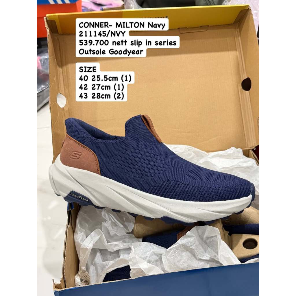 SEPATU SLIPON PRIA CONNER- MILTON NAVY 211145/NVY Outsole Goodyear