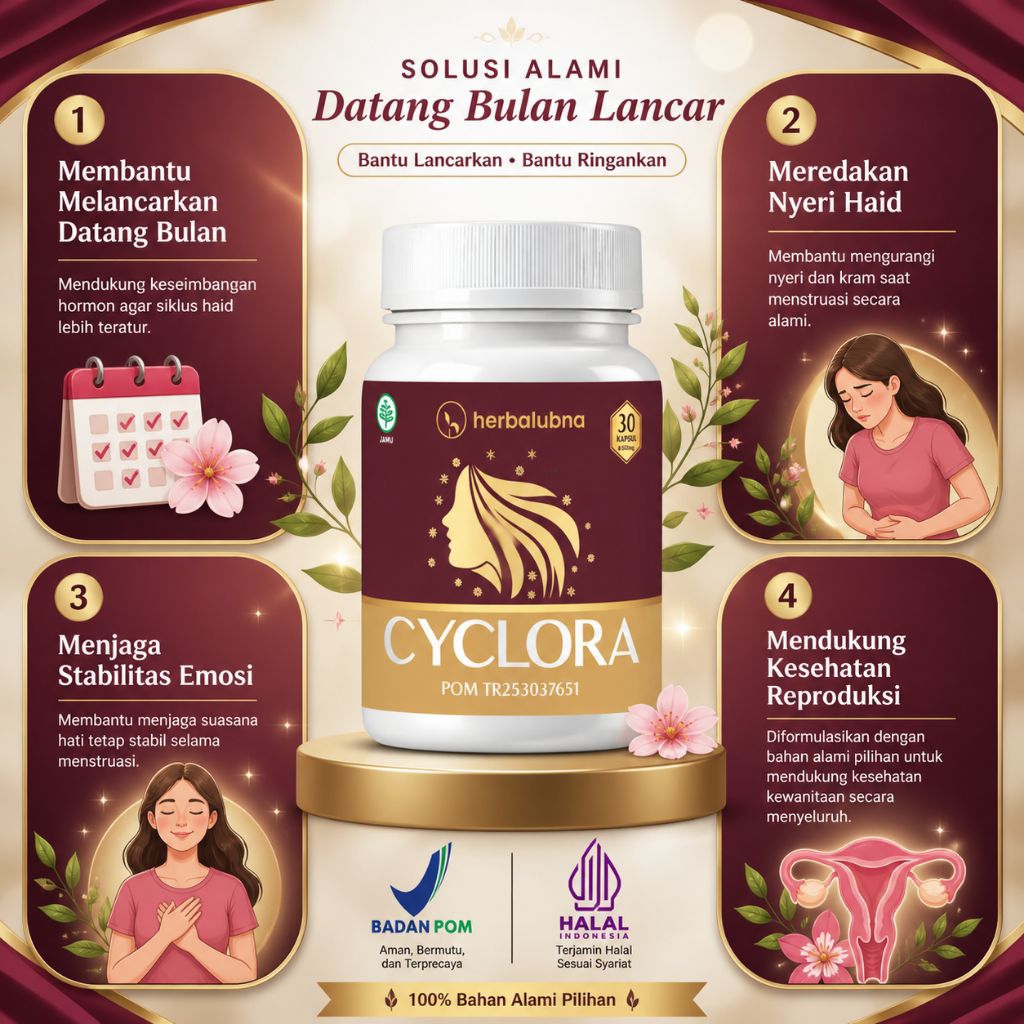 CYCLORA Suplemen Kesehatan Wanita BPOM – Herbal Bantu Lancar Siklus