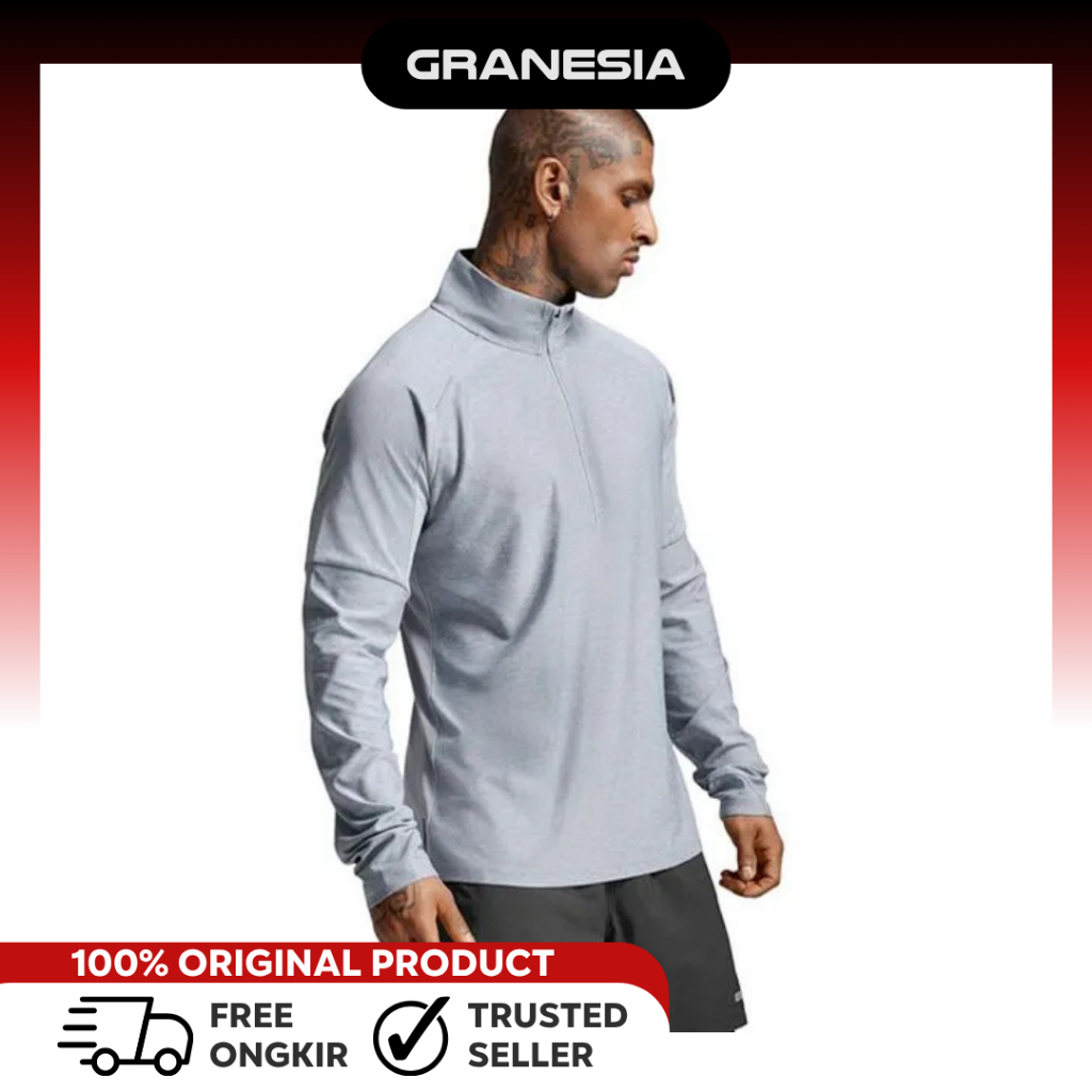 Baju Olahraga Lari Cowok 2 X U Men's Aero 1/2 Zip MR7244AWB| Jacket Olahrara Pria