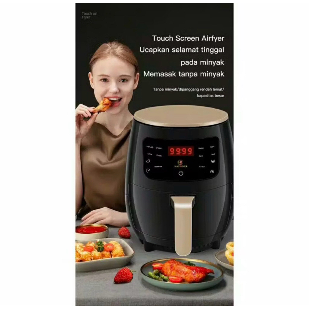 HAN RIVER HRAF02BK AIR FRYER 4.5L PENGGORENGAN ELEKTRIK ALAT MENGGORENG LISTRIK TANPA MINYAK