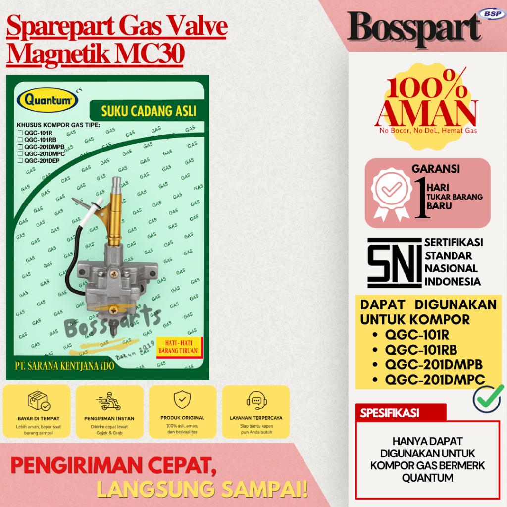 Quantum Sparepart Gas Valve Magnetik / Pemantik Magnetik Quantum ORIGINAL