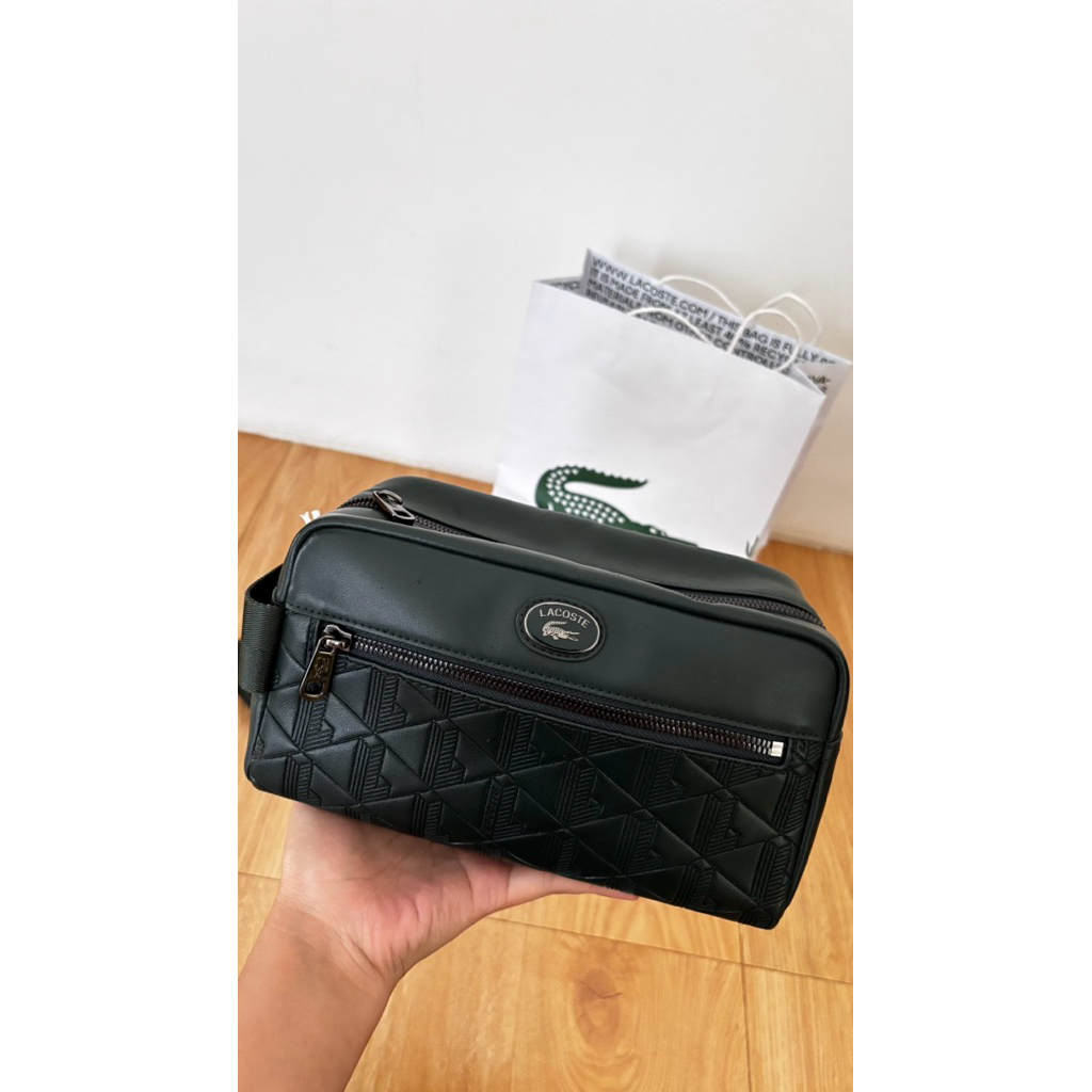 preloved lacoste sling bag green