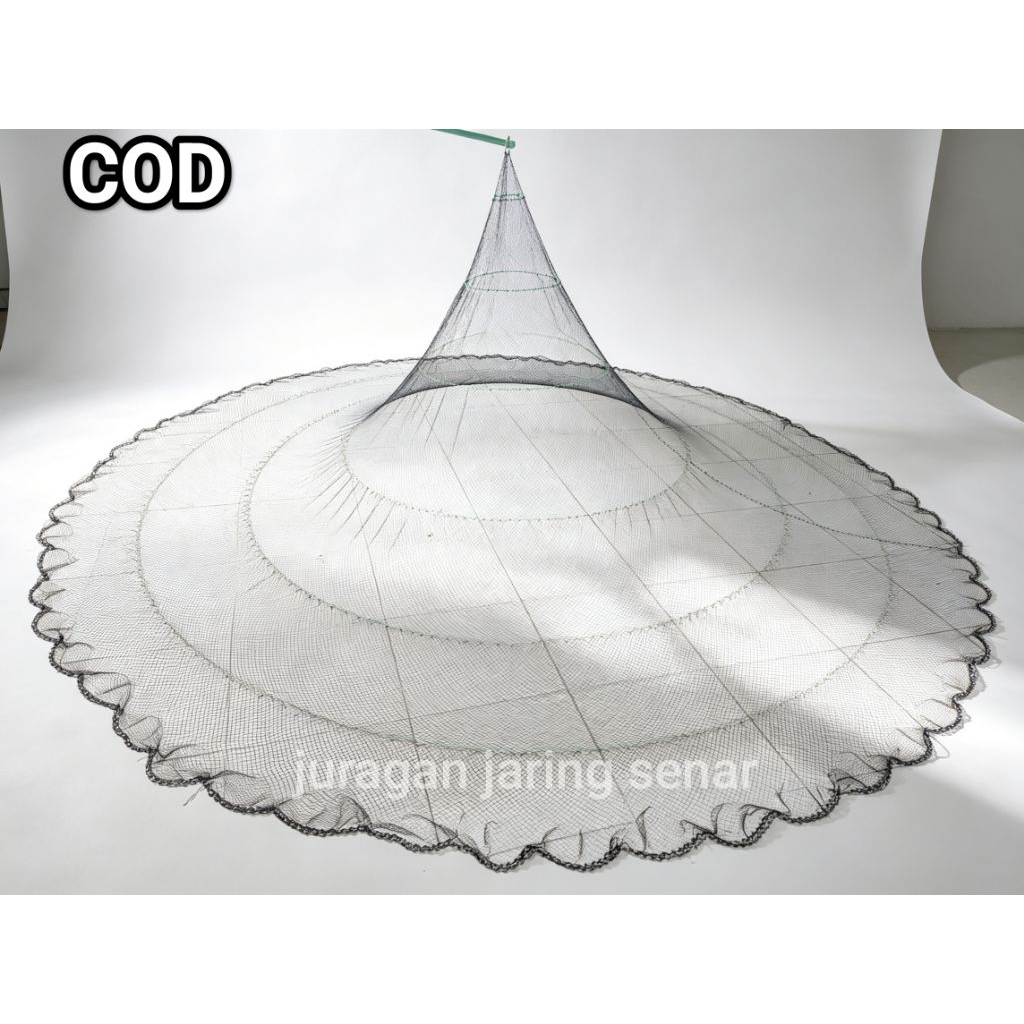 COD JALA IKAN / JALA UDANG / JALA LEMPAR 3 METER BAHAN BENANG / NILON LUBANG JARI KELINGKING