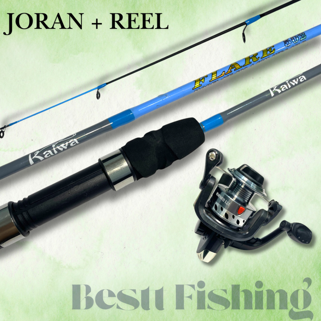 Joran Set Pancing (Joran +Reel +Benang) Lentur Medium Joran Spinning