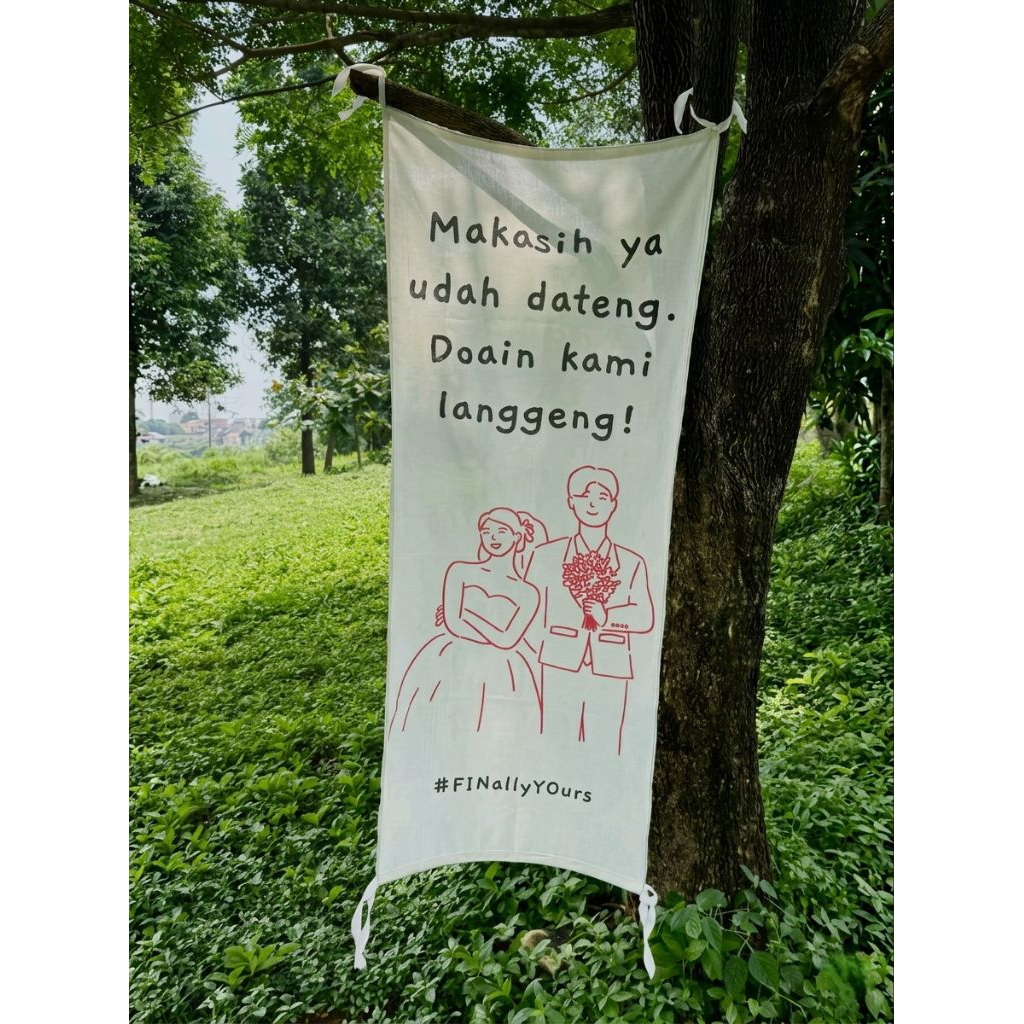 Banner Kain Wedding Costum Backdrop Nikahan aesthetic