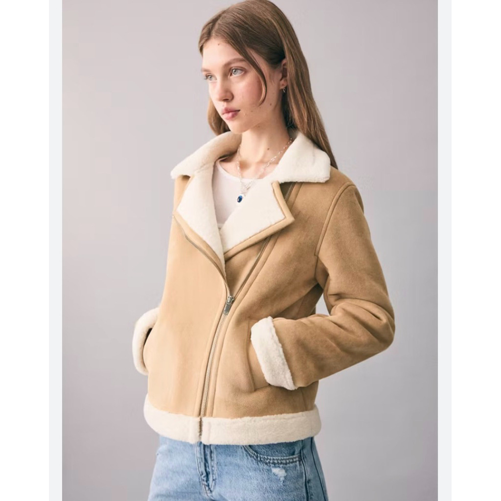 Jaket kulit bulu leather jacket fur jaket winter