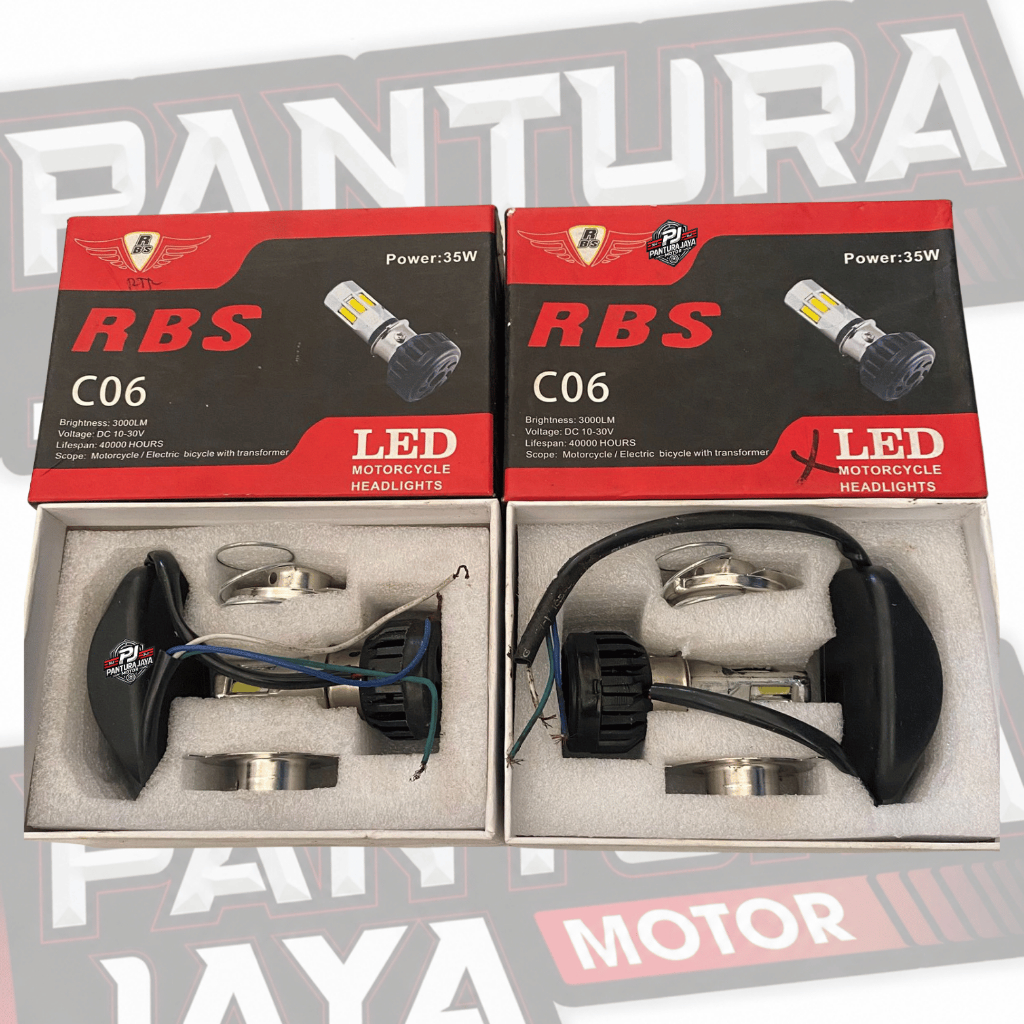 LAMPU HEADLIGHT MOTOR RBS C06 35 WATT 3000LM AC DC CAHAYA PUTIH TAJAM