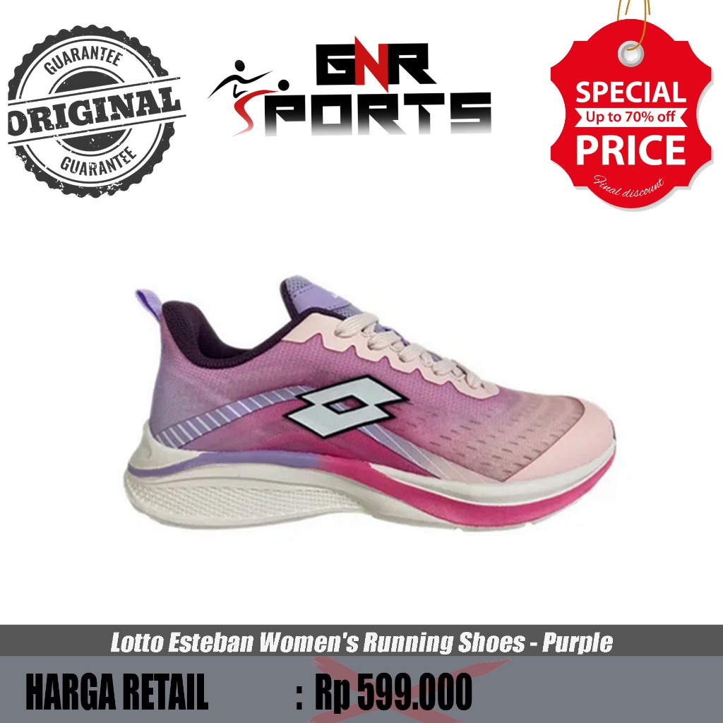 Sepatu  Lotto Esteban Women's Running Shoes - Purple Original 100%