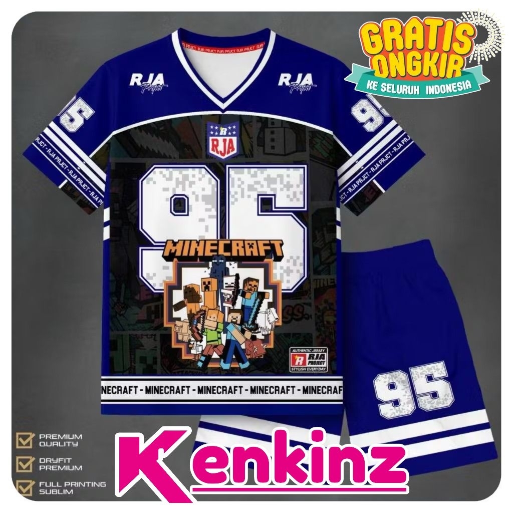 Kenkinz Setelan Baju Anak Jersey Roblox 2-4 Tahun Cocok Buat Anak Laki-laki Dan Perempuan Bahan Adem