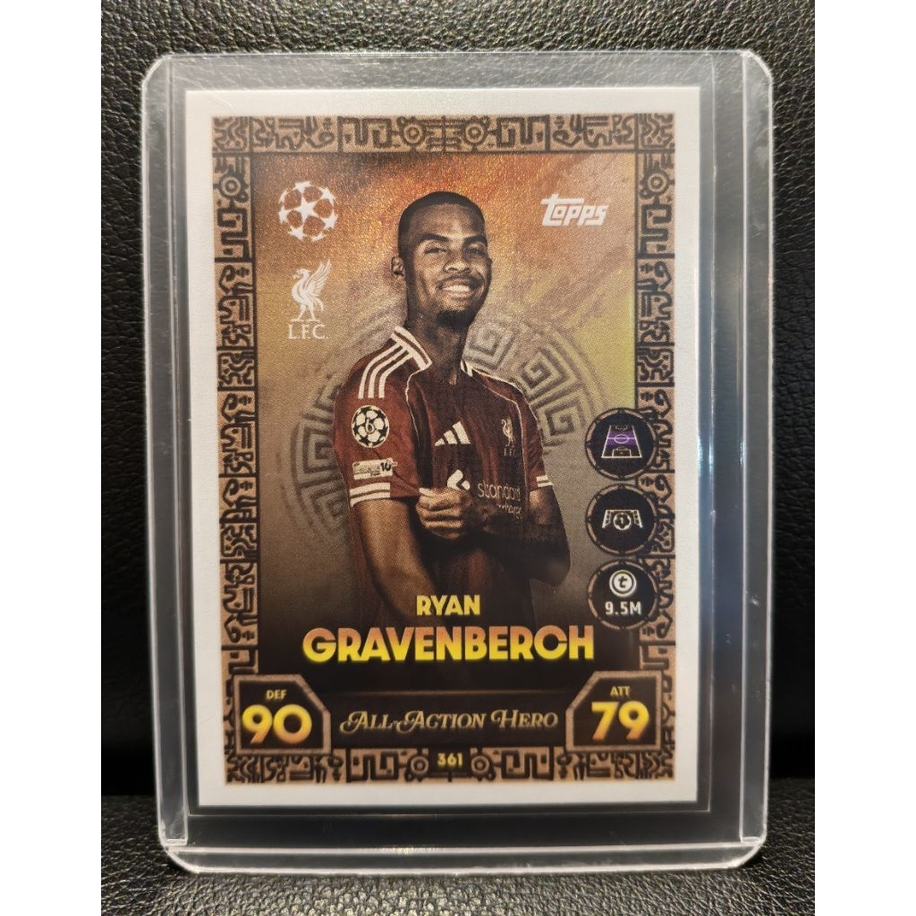 Kartu Bola Topps Match Attax 2025/26 Ryan Gravenberch Liverpool All Action Hero #361