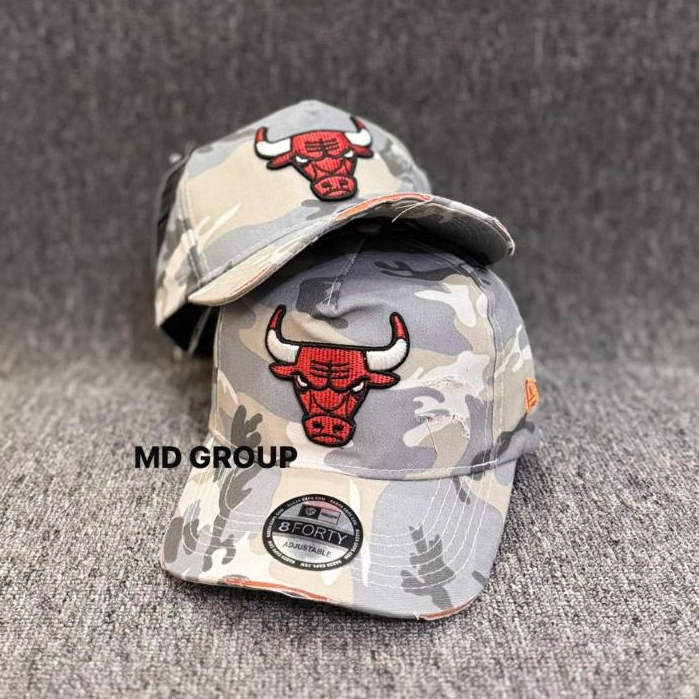 Bigboss | Topi Baseball Caps Chicago Bulls Camo Loreng White Kualitas Premium Hat Unisex Distro