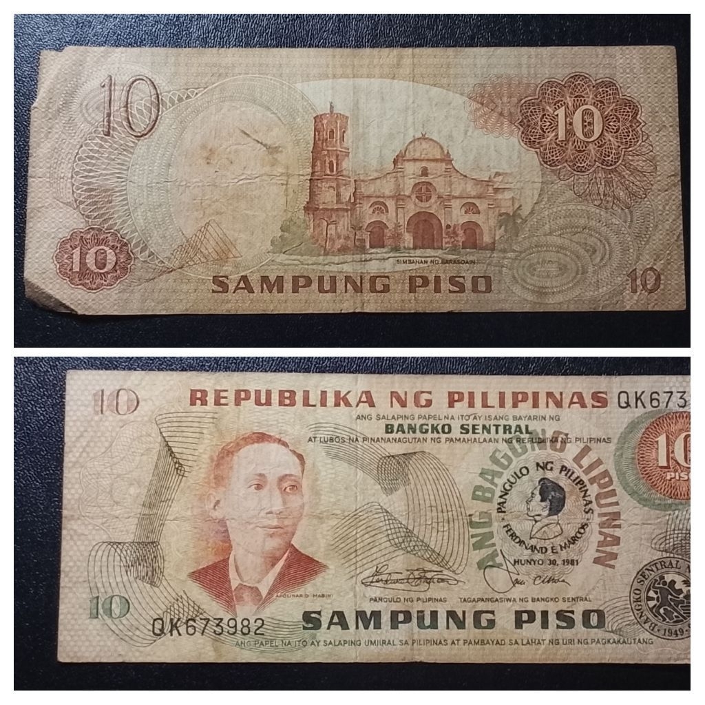 uang asing Philipina 10 piso p3491