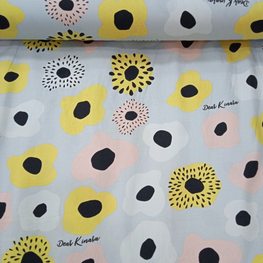 NEW MOTIF TERBARU KAIN KATUN RAYON TWILL IMPORT BUNGA MATAHARI ORIGINAL