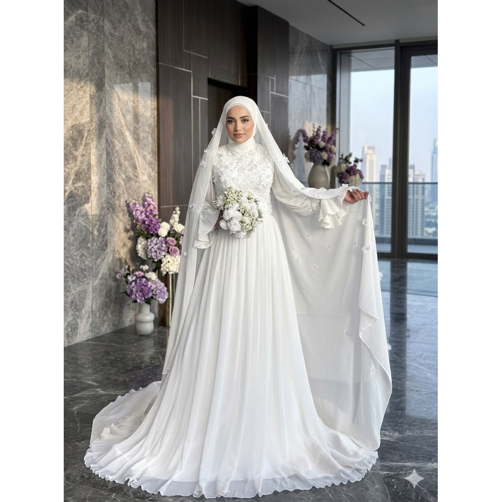 gaun pengantin malayisa melayu gaun akad gaun walimah gaun pengantin syari gaun muslimah wedding dre