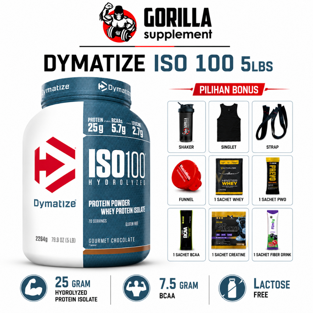 DYMATIZE ISO 100 5 lbs 5lb Whey Protein Isolate Hydrolyzed