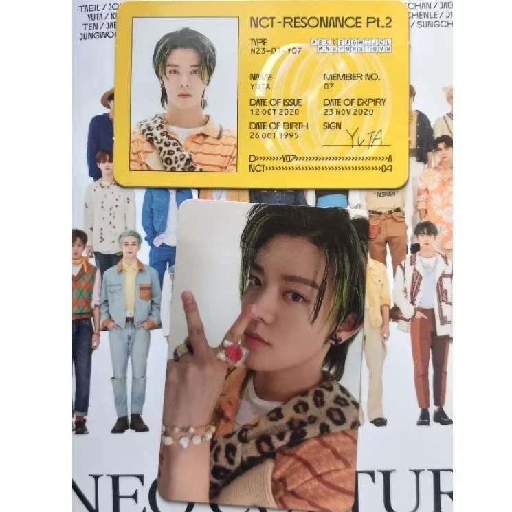 Photocard Yuta NCT Official Resonance pt. 2 Departure ver.  Photocard Yuta set. ID Yuta
