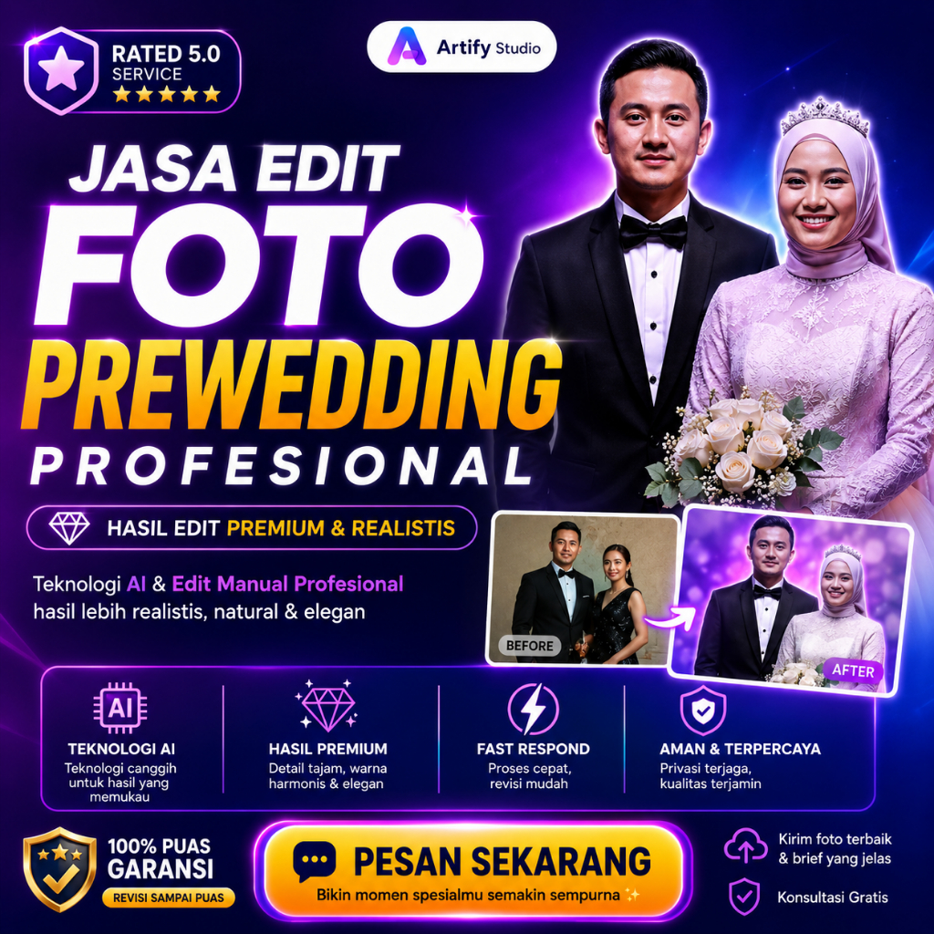 Jasa Edit Foto Prewedding Profesional | Edit Foto Couple Wedding Premium Natural