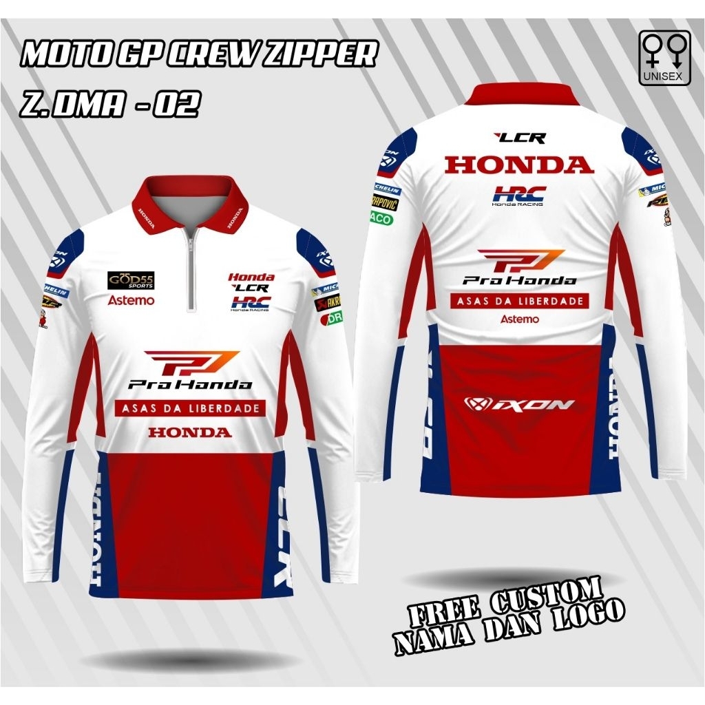 HONDA LCR DIOGO MOREIRA TEAM zipper lengan panjang