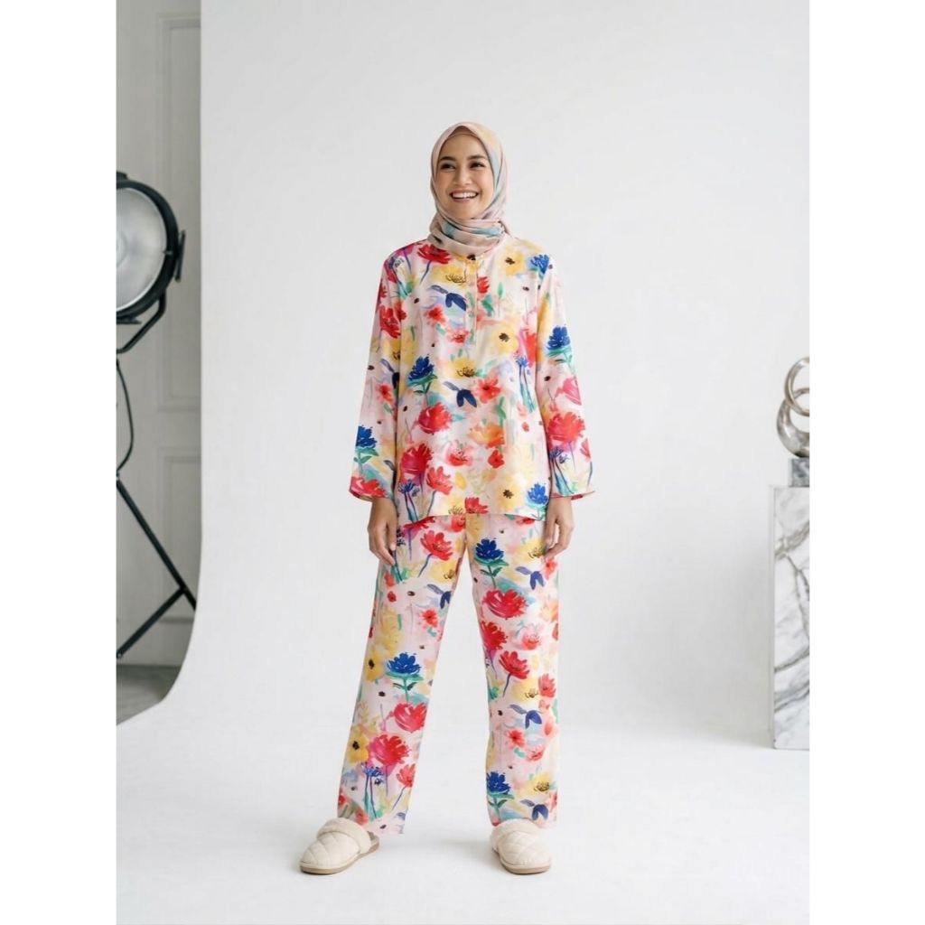 Senyum Pajama Basic Pajama Setelan Baju Tidur Wanita Piyama Dewasa Pakaian Tidur Piyama Set Piyama W