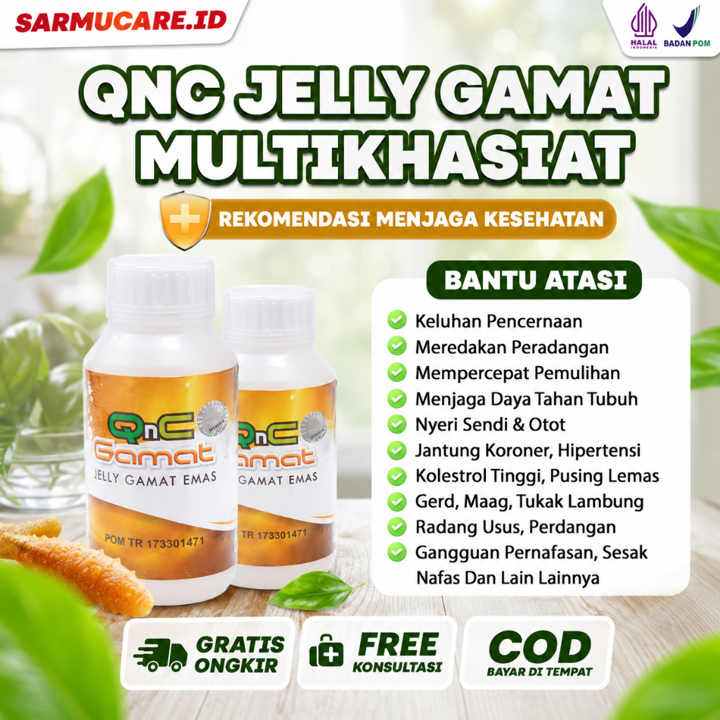 Official Qnc Jelly Gamat Mas Asli 100% Original Ekstrak Teripang Emas Isi 300ml Jelly Multikhasiat S