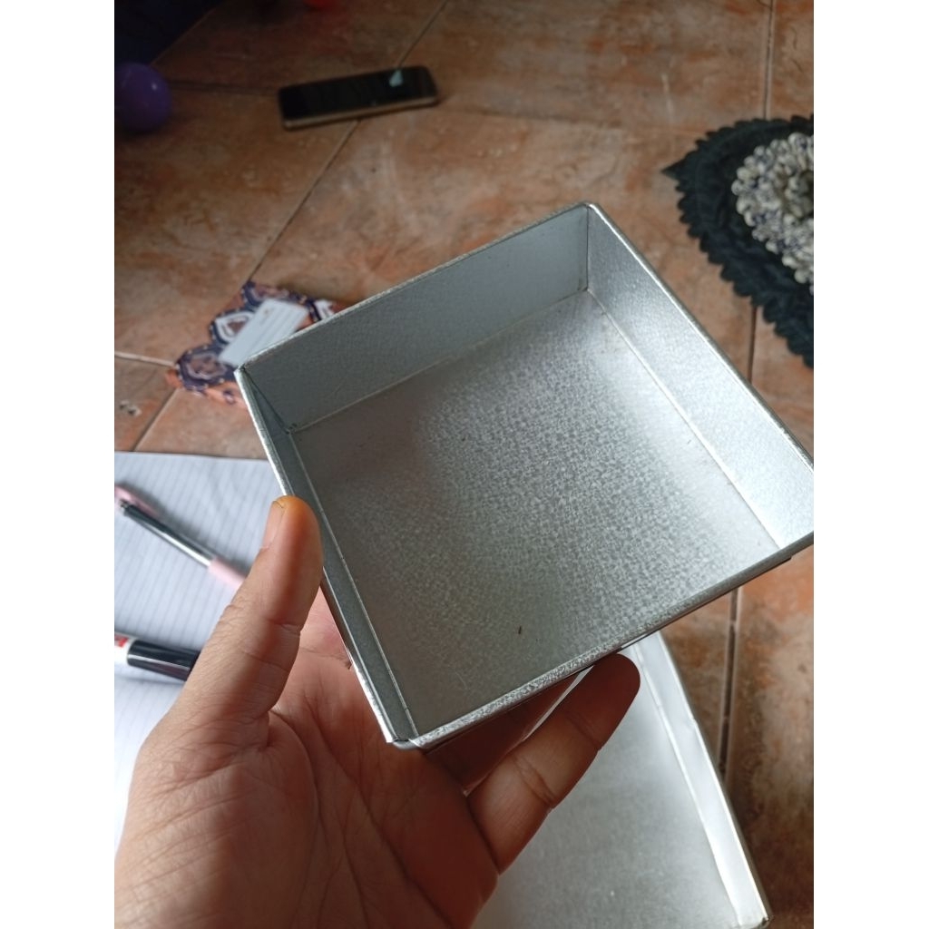 Loyang Kotak Loyang Kue 12x12x4cm, bahan Galvalum Tebal