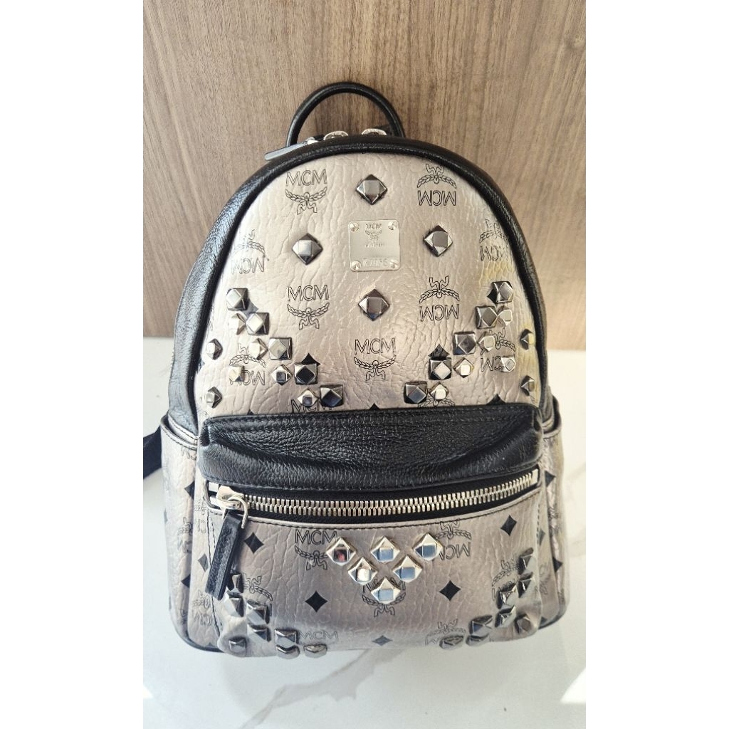Ransel MCM /Bacpack MCM star silver medium(second)