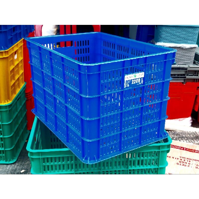 [SNV] SECOND/BEKAS Keranjang krat pabrik container kontainer box serbaguna plastik tebal 2208 L/2004