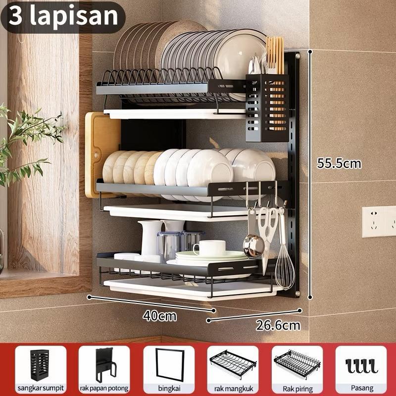 rak dapur rak besi susun rak susun besi ￼Rak Dapur Multi Fungsi Tanpa Instalasi Rak Penyimpanan Rak 