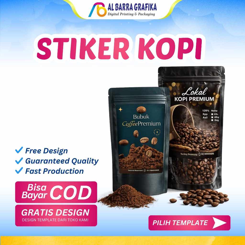 Sticker Custom Stiker Kopi Kustom Bahan Chromo Cetak Sticker stiker Label segel seal Branding Kemasa