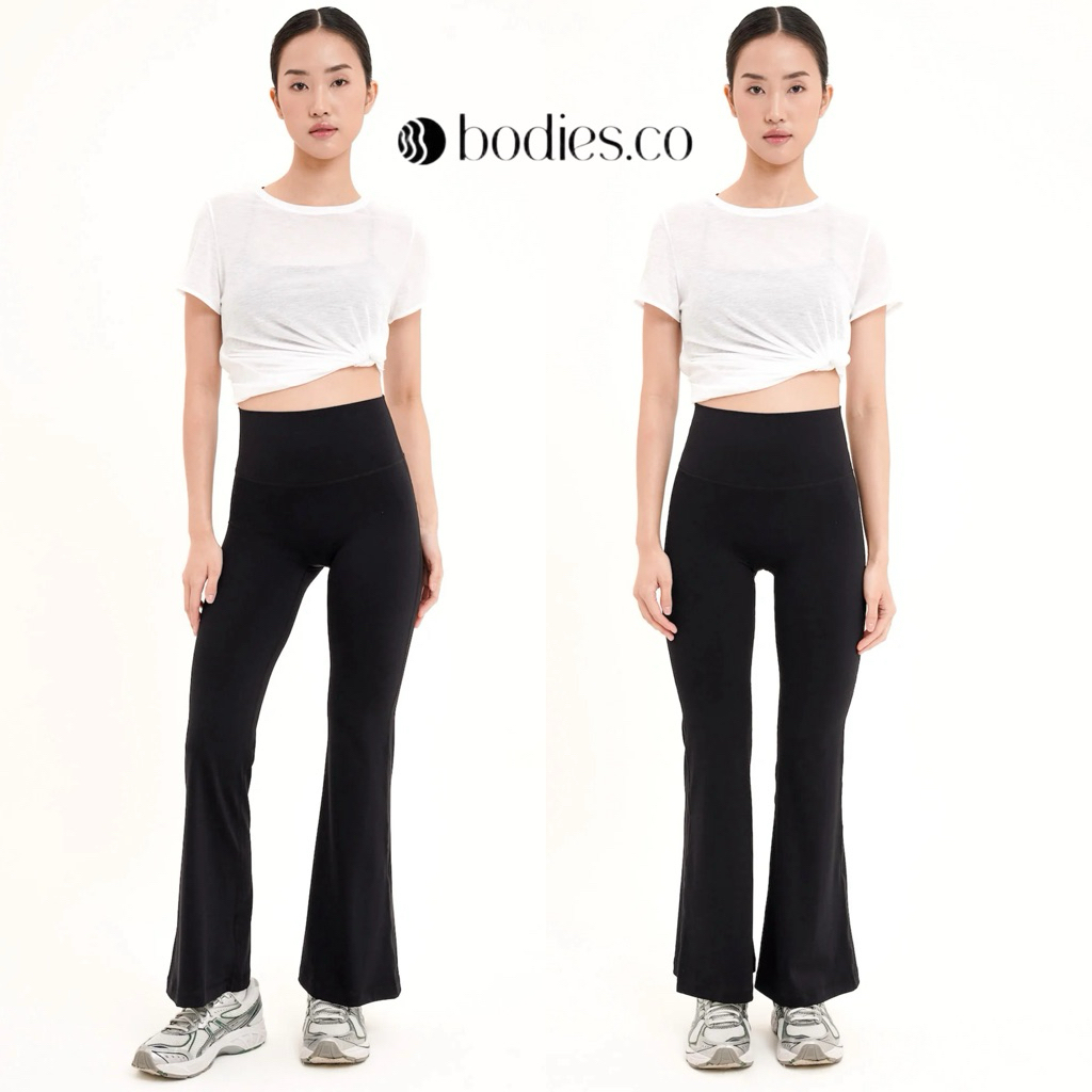 BNWT NEW with Tag Bodies bodies.co Ultralite Flare Pants Black Bootcut Highwaist Yoga Pilates Sports