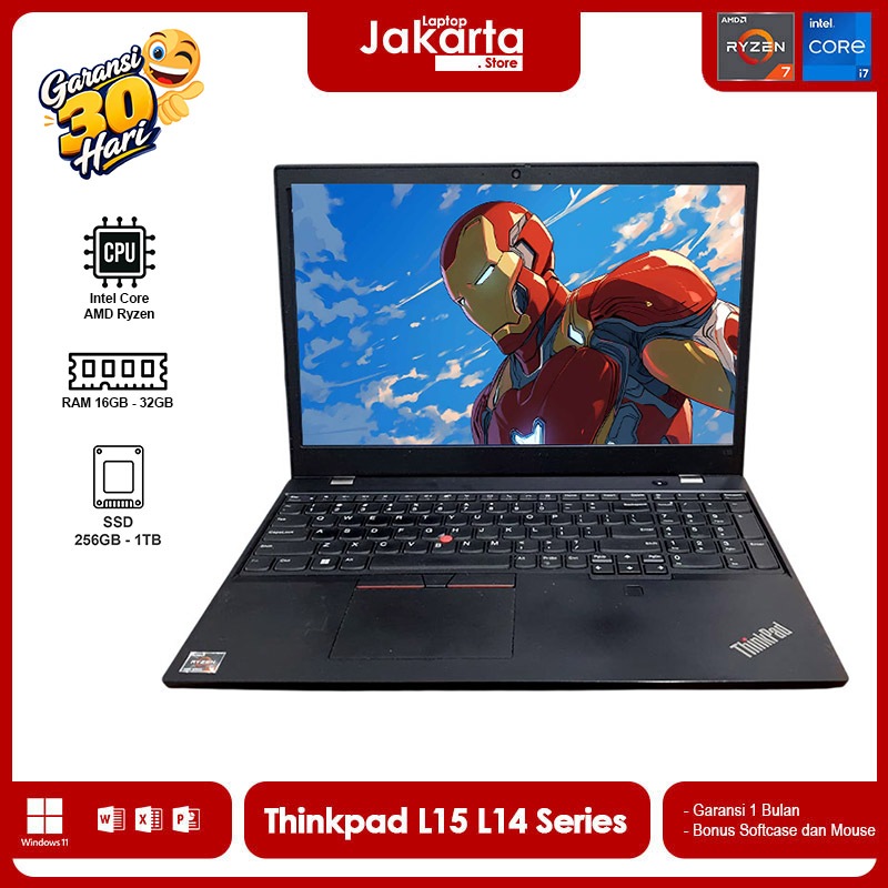 Lenovo Thinkpad L15 L14 Series Core i5 | i7/ Ryzen 7 | 5 RAM 16GB SSD 1TB Bergaransi Siap Pakai