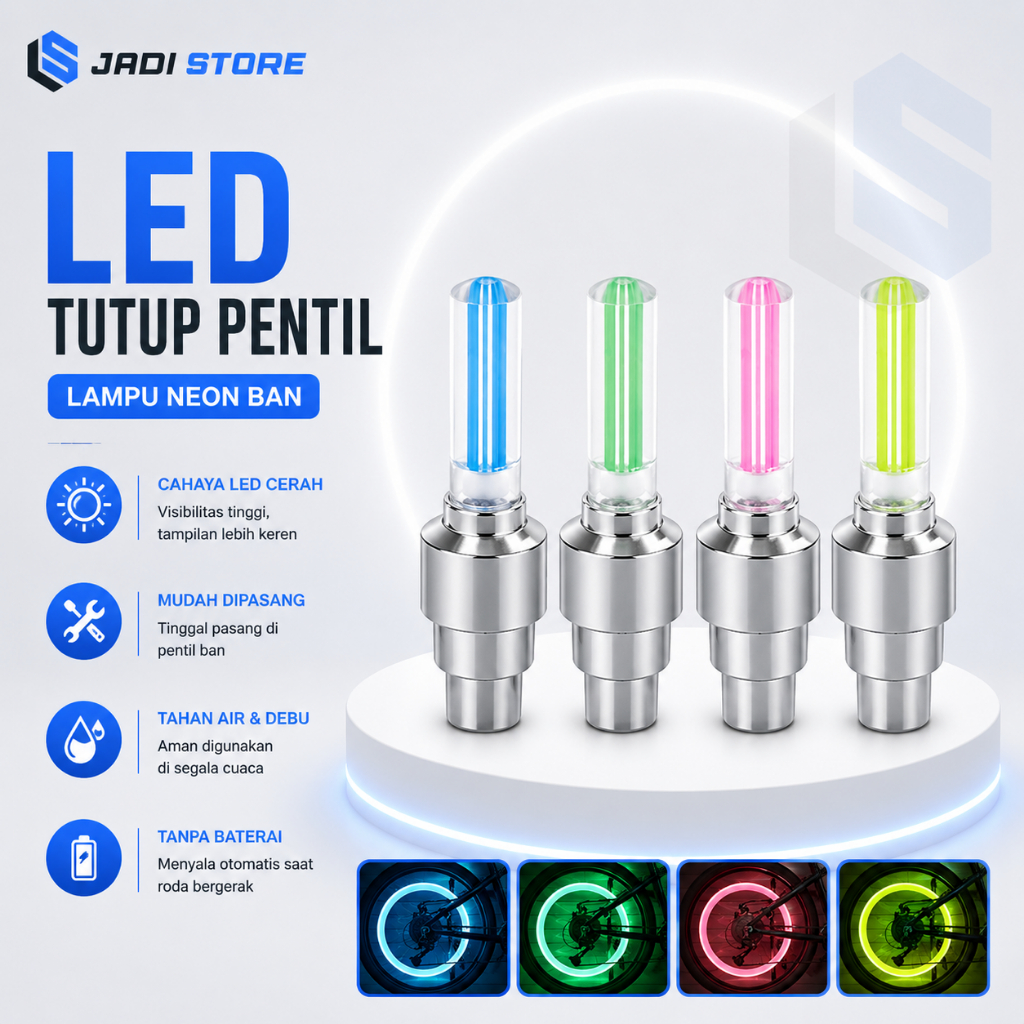 LED Tutup Pentil Lampu LED Bike Car Tyre Neon Wheel Ban Motor Mobil Sepeda Tutup Pentil Motor Tutup 