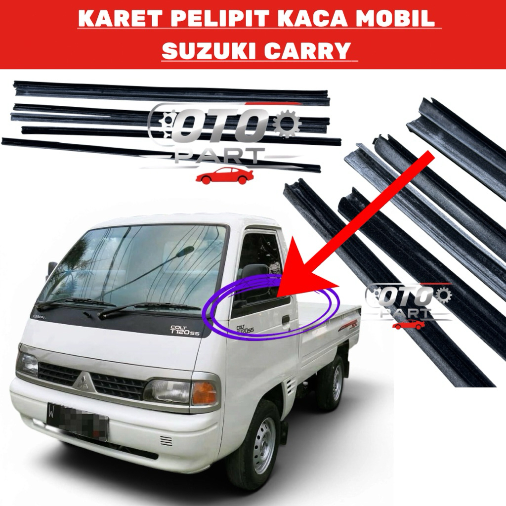 KARET PELIPIT KACA MOBIL SUZUKI CARRY / KARET KACA PINTU MOBIL SUZUKI CARRY / KARET MOULDING MOULDIN