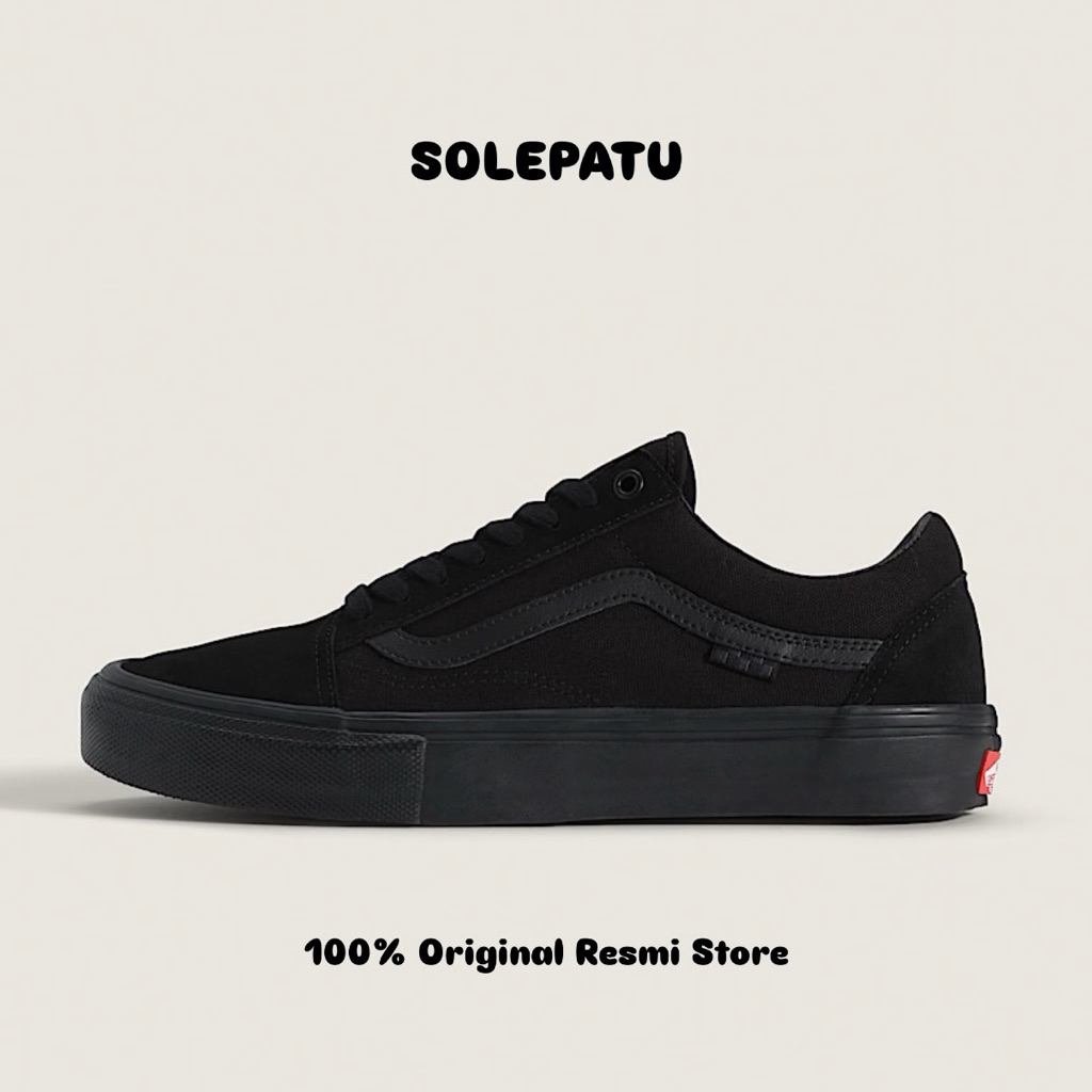 SNEAKERS SKATE OLD SKOOL FULLBLACK (ORIGINAL RESMI)