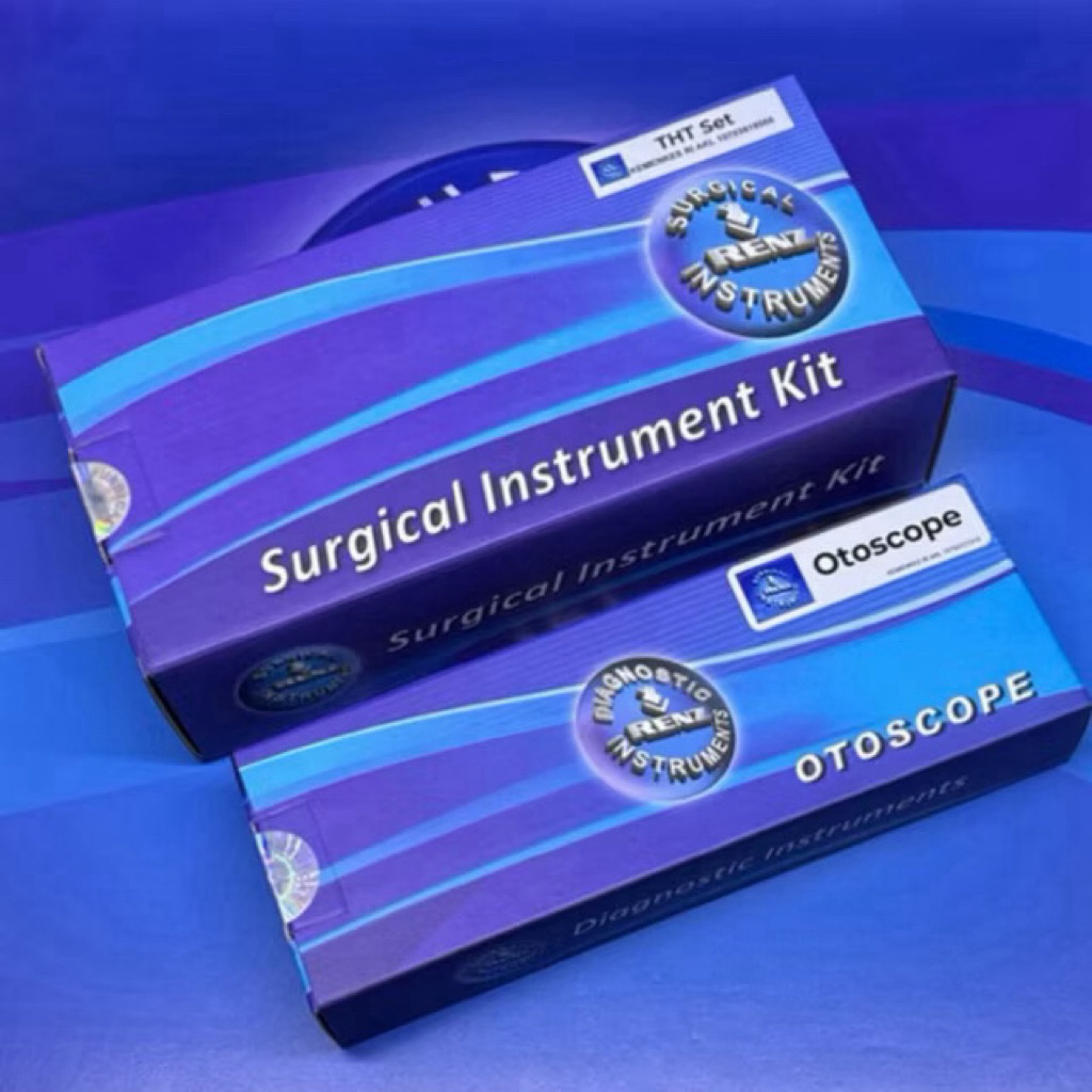 “ THT SET “ + Instrument box with cover & hook ( 20 x 10 x 5 cm ). SS + OTOSCOPE ( LED )- Renz