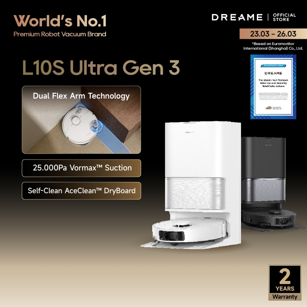 [World's No.1 Premium Robot Vacuum] Dreame Robot Vacuum L10s Ultra Gen 3 | Daya Hisap Terkuat 25.000