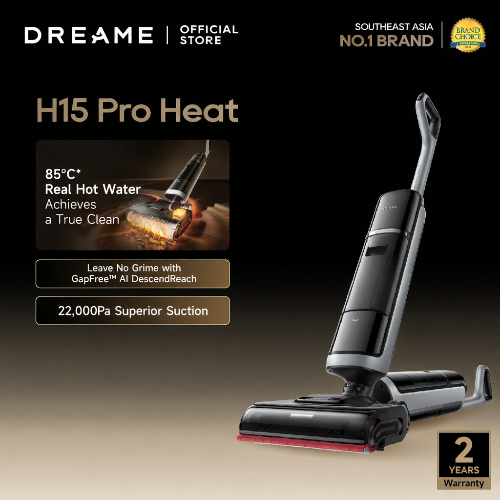 Dreame H15 Pro Heat Wet Dry Vacuum | AI Arm | 85°C Realtime Hot Mop | 22,000Pa Suction | 70Min Runti