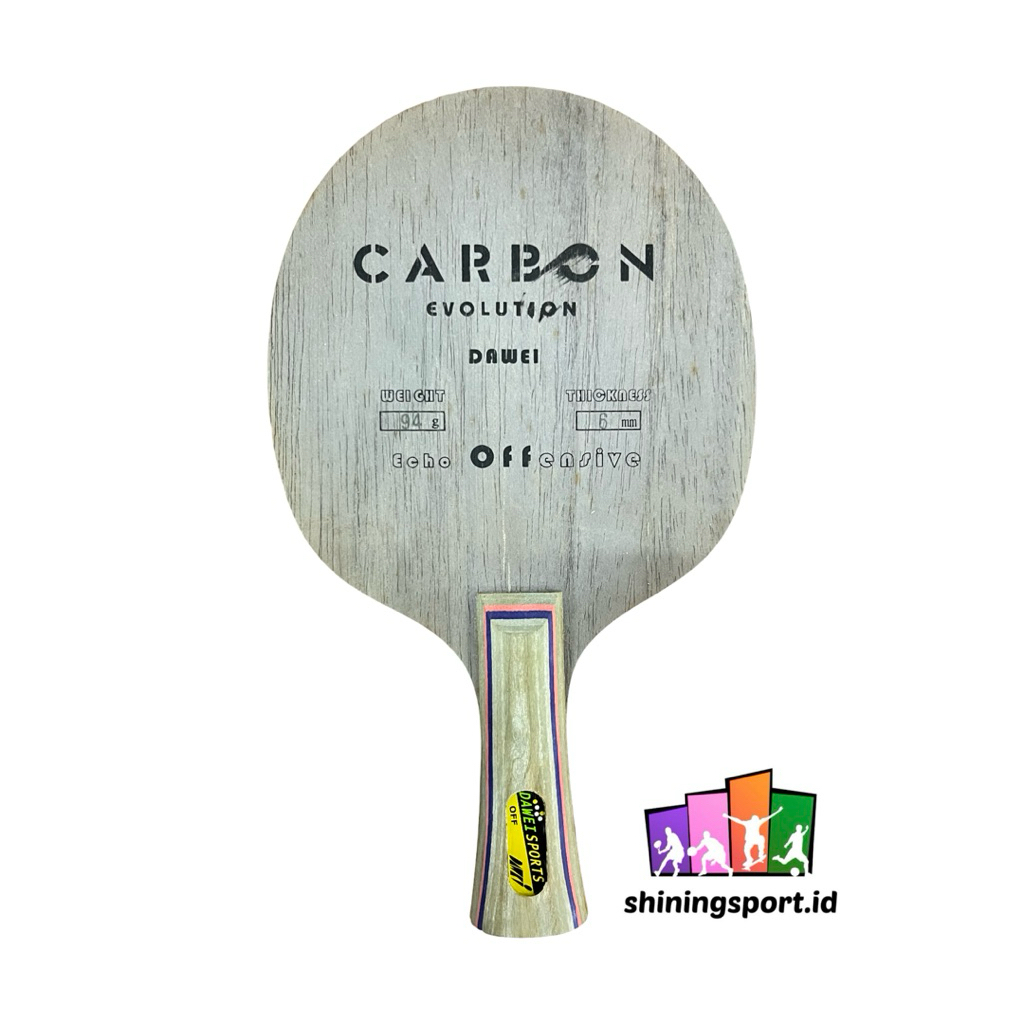 Kayu Bet Pingpong Tennis Meja Standar ITTF Dawei Heigui 4 Carbon Evolution Offensive 100% Original