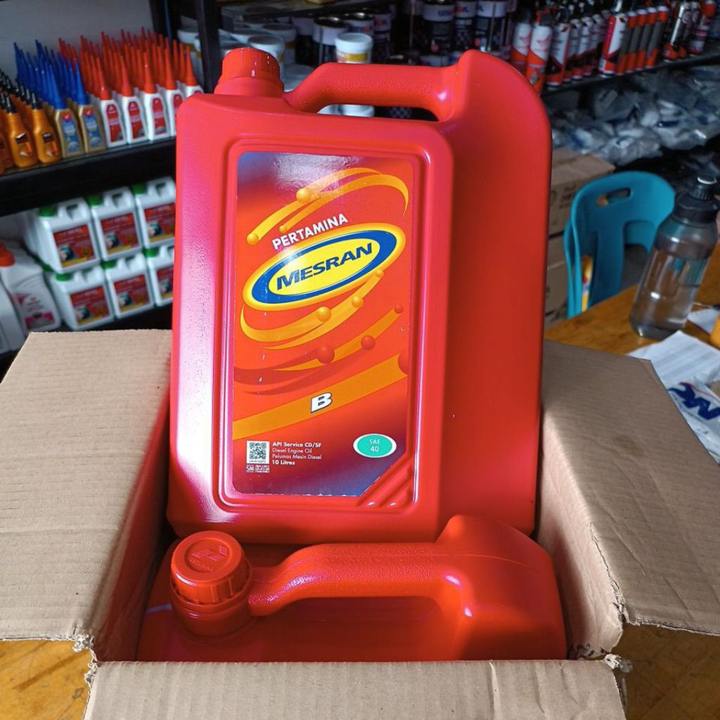 OLI MESIN MOBIL DIESEL MESRAN B SAE 40 10L PER DUS ISI 2 OLI MESIN DIESEL PERTAMINA