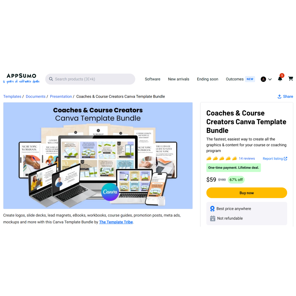 Coaches & Course Creators Canva Template Bundle PLR - Template Ecourse dan Mentorship Appsumo