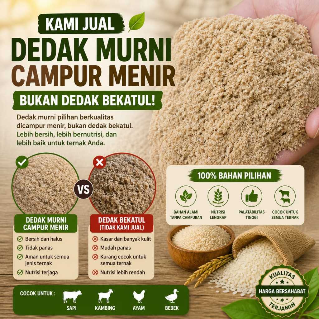 DEDAK ASLI CAMPUR MENIR BUKAN DEDAK BEKATUL ASLI DARI PABRIK PADI KARAWANG