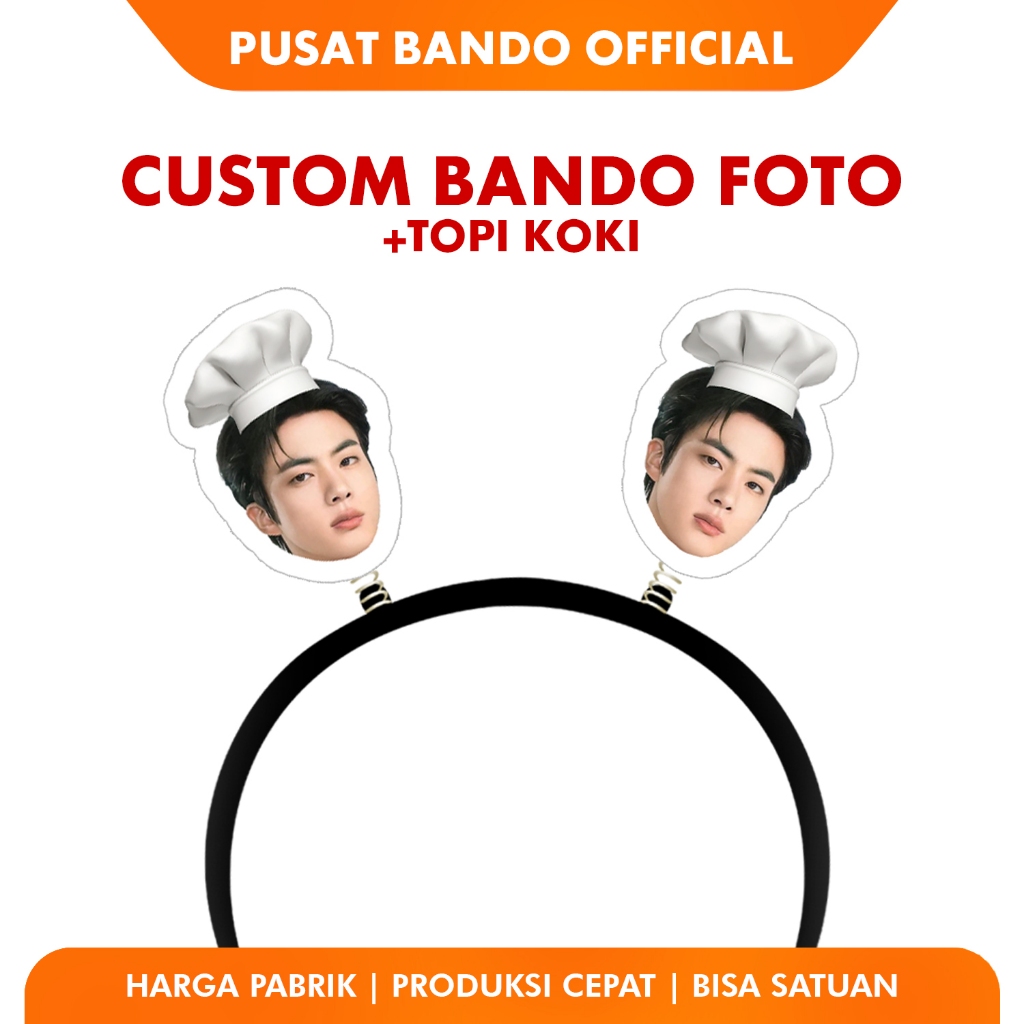 Bando Tuing Per Custom Muka Teman Pacar Ultah - Topi Koki