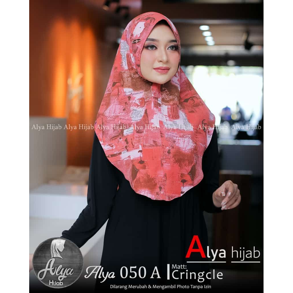 HIJAB ALYA 050 // HIJAB INSTAN MOTIF // HIJAB CRINKLE MOTIF // HIJAB GROSIR MURAH