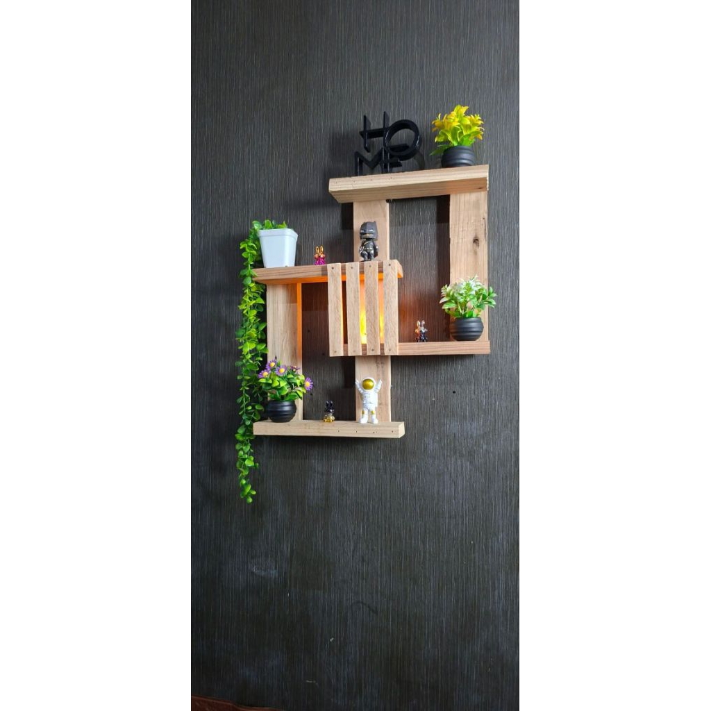 rak dinding kayu palet
